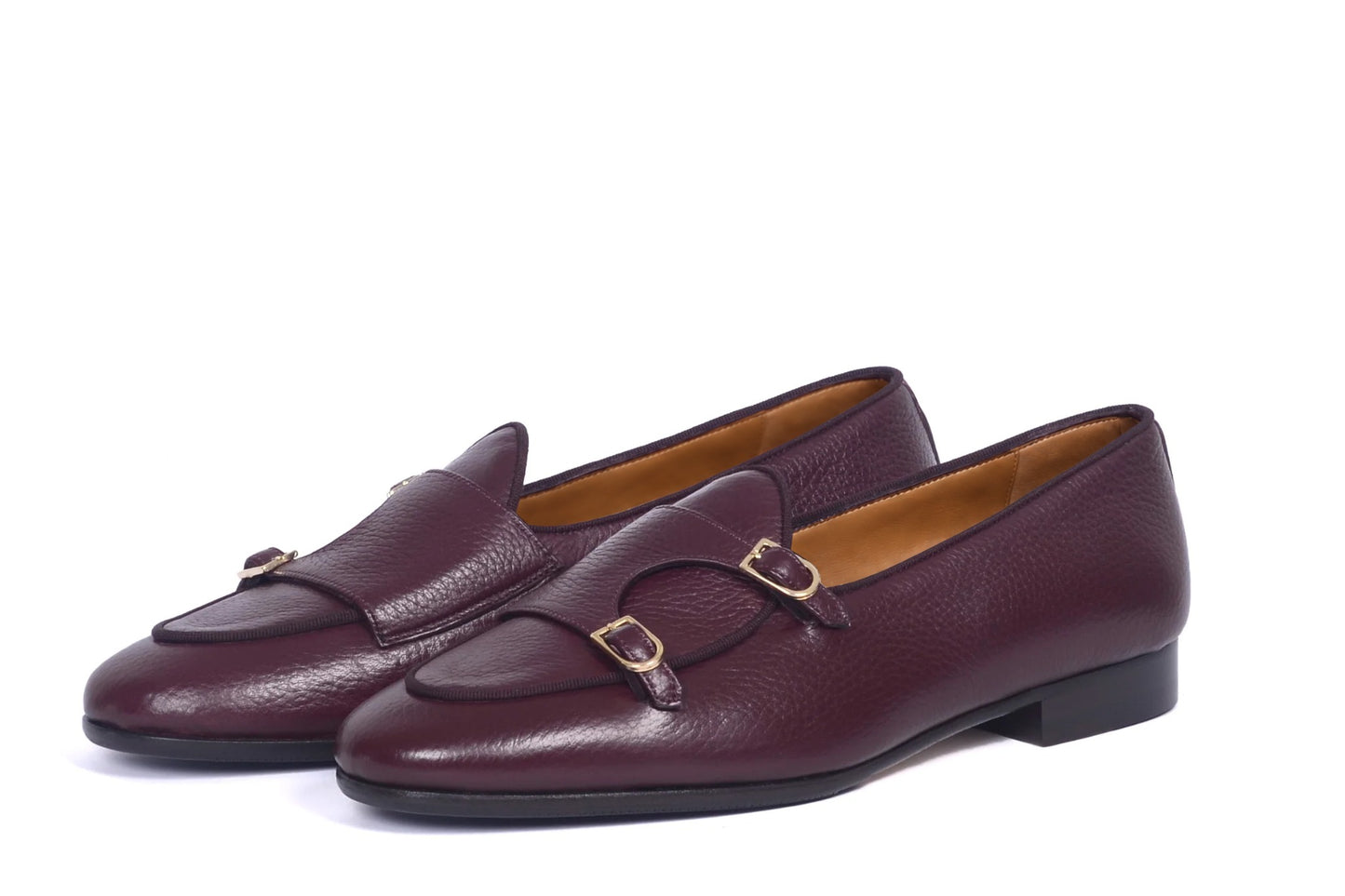 Mocassino Brera in cervo bordeaux con fodera in vitello color naturale